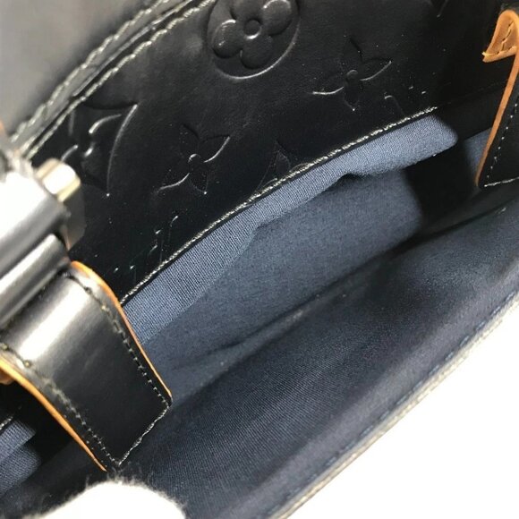 LOUIS VUITTON M55175 Monogram mat Shelton Hand Bag Monogram matte leather Navy - Picture 15 of 15